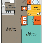 Explore a stunning floor plan for a one bedroom apartment in Fayetteville, NC.